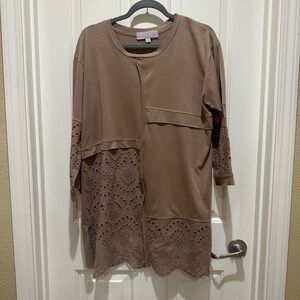 Pretty Angel Brown Lace Detail Dress